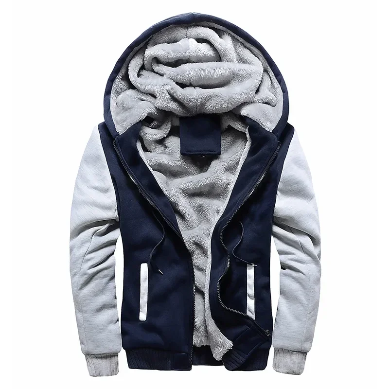 

Men's Sweater In Winter Solid Color New Season Sports European and American Thick Cardigan Velvet Hooded Coat Men's Multi Size