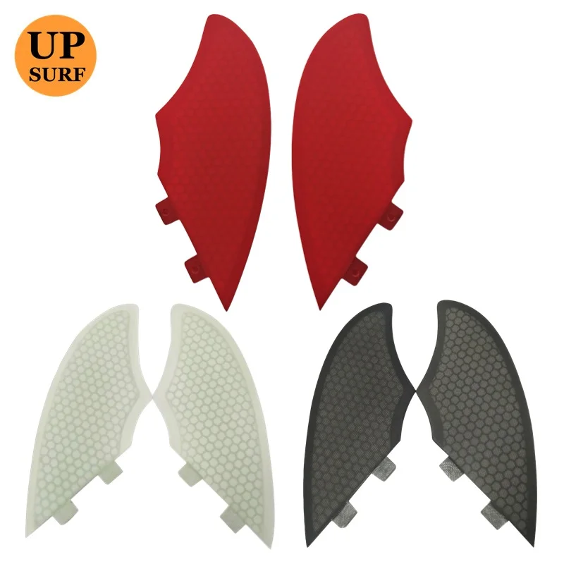 UPSURF FCS Fins Surfboard K2 Honeycomb Twin Fins Double Tabs Fin Solid Color 2pcs/set FK Fin For Sup Surfboard Accessories