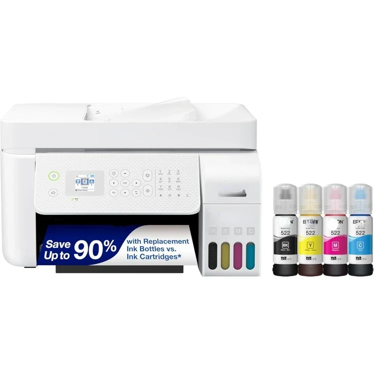 home.EcoTank ET-4800 Wireless All-in-One Cartridge-Free Supertank Printer with Scanner, Copier, Fax, ADF and Ethernet