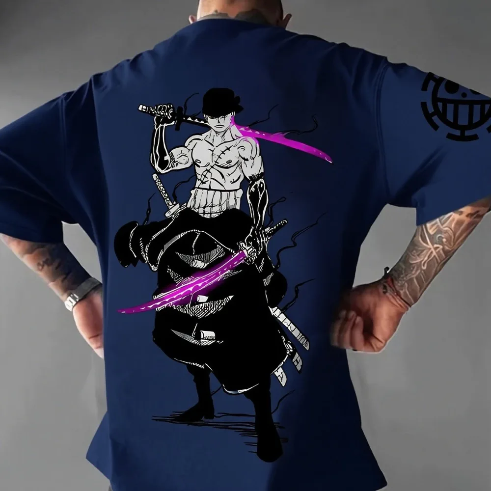 

ONE PIECE японское аниме Ророноа Зоро мужская футболка с принтом летняя повседневная повседневная хлопковая детская футболка с короткими рукавами для мальчиков