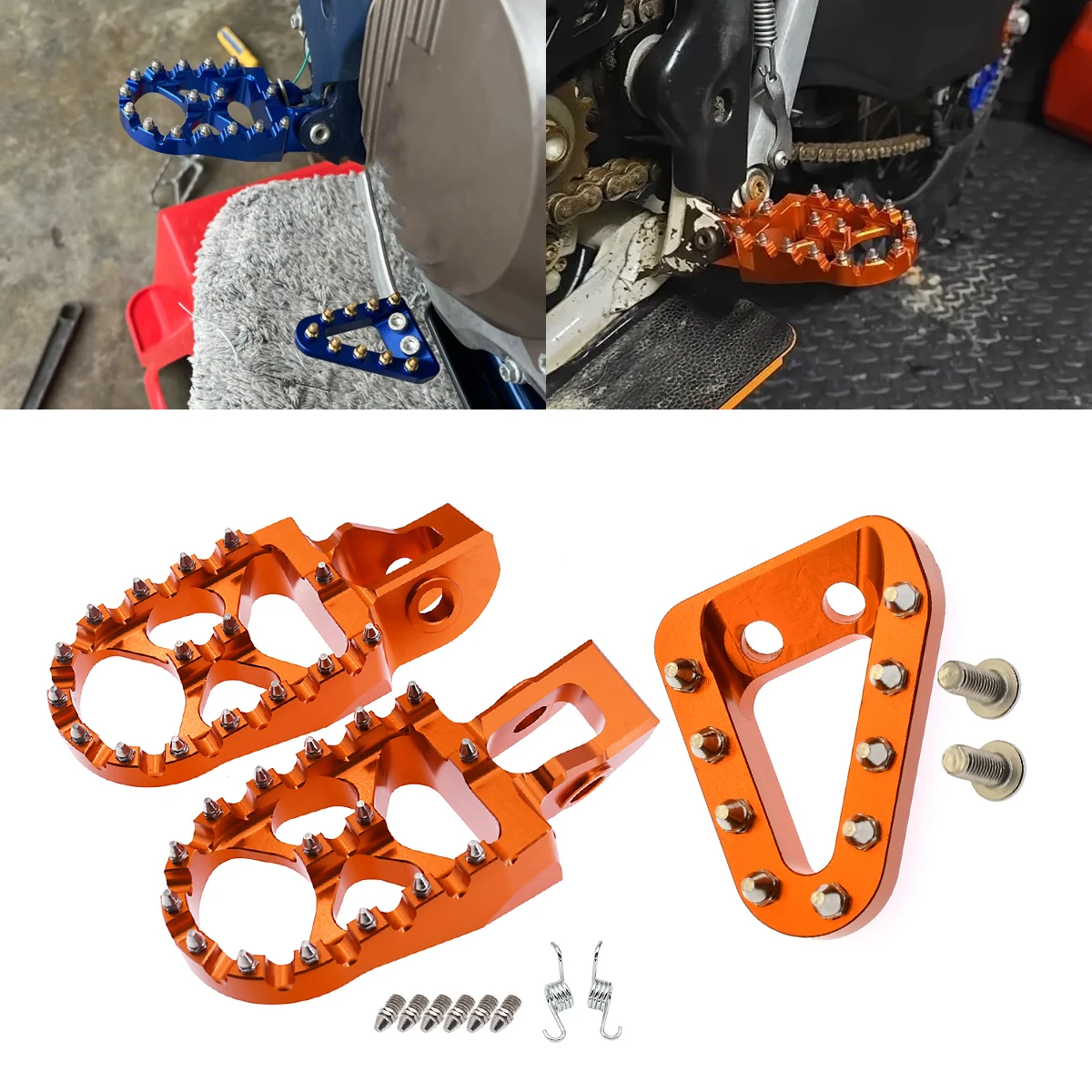 Motorcycle CNC Foot Pegs Footpeg Pedals Rear Brake Pedal Step Plate For KTM EXC EXCF XC XCF SX SX 125 250 350 450 500 2017-2023