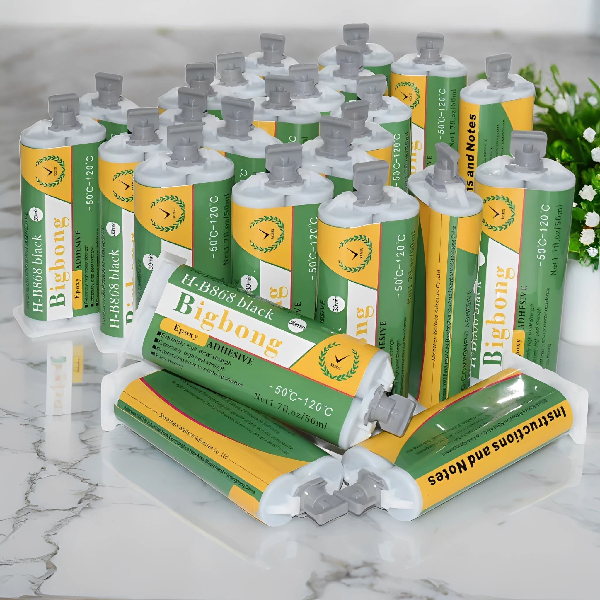 20pcs 1:1 수지 코킹 접착제 고온 검정색 AB 접착제 50ml 에폭시 접착제 본딩 스톤 목재 금속 플라스틱 세라믹