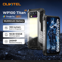 OUKITEL WP100 Titan Tough Triple Defence Mobile Phone 33000mAh Battery Projector Illuminator 18W Reverse Charging