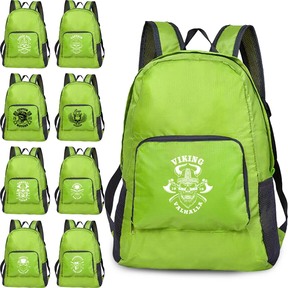 

Foldable Lightweight Backpack Leisure Men Women Sport Bags Outdoor Climbing Pack Skull Series Cycling Travel Knapsack