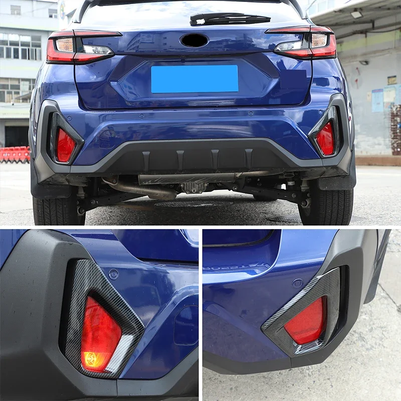 For Subaru Crosstrek 2023-2024 ABS Carbon Fiber Car Front and Rear Fog Lamp Frame Cover Trim Car Accessories