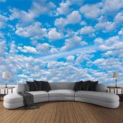 Sky and white clouds landscape printing large tapestry room aesthetic decoration wall hanging Bohemian home yoga mat blanket