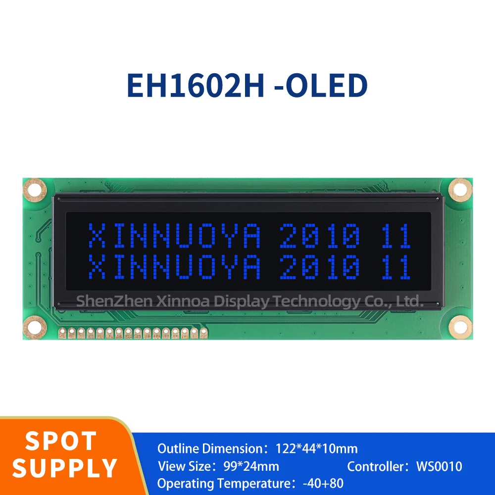 

Black Background And Blue Text OLED Display Screen 1602 162 16*2 Character LCD Module Display LCM Screen Built-In WS0010