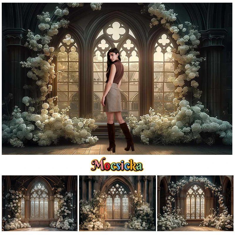 

Mocsicka Photography Background Dreamy Vintage Palace Floral Decor Wedding Maternity Adult Art Portrait Backdrop Photo Studio