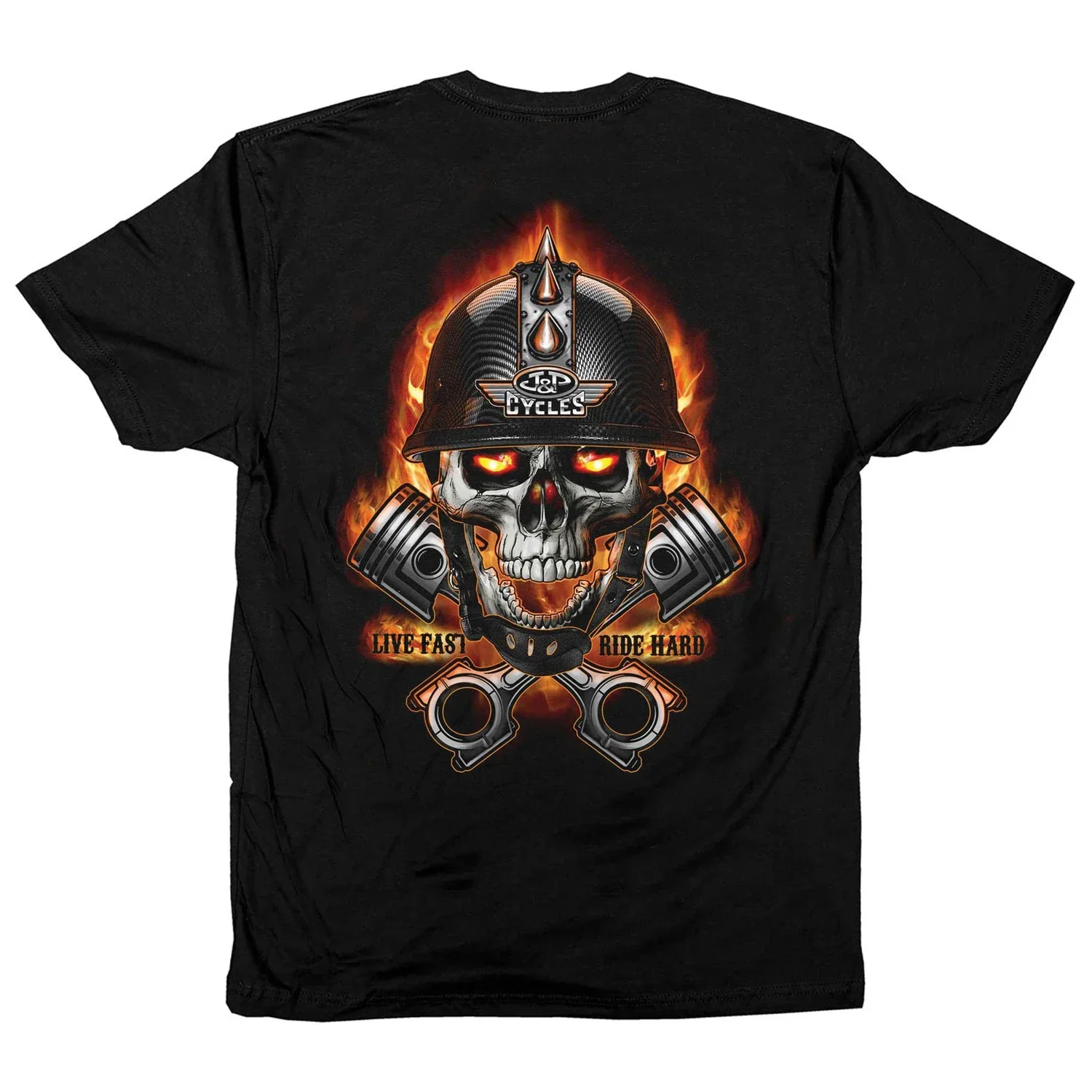 Live Fast, Ride Hard. Motorcycle Parts and Accessories Flame Skull T-Shirt. Summer Cotton O-Neck Short Sleeve Unisex T Shirt New