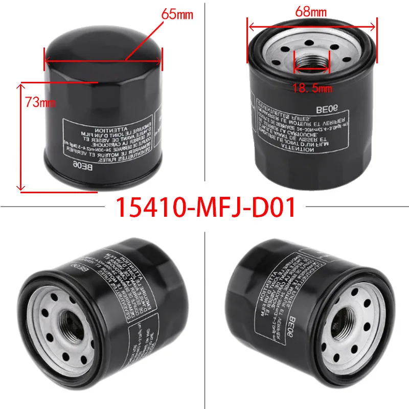 Motorcycle Oil Filter For Honda CB500X CB500F CBR500 CBR500R CB650F CBR650F CMX500 CBR600 CB750 CBR650R CBR1000R 15410-MFJ-D01