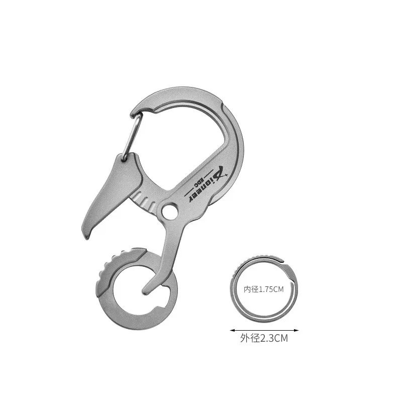 Portable TC4 Titanium Keychain EDC Outdoor Camping Multi Tool Pendant Bottle Opener Key Ring Gift For Men Daily Carry