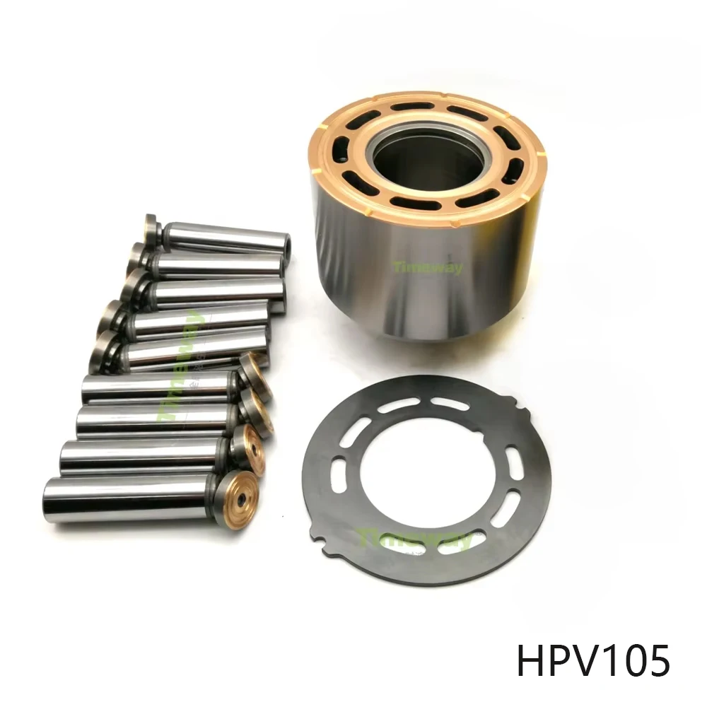 HPV Hydraulic Pump Repair Kits HPV105 Pump Parts for HPV105-02R Piston Pump Spare Parts Pump yCylinder Block Pistons Valve Pate