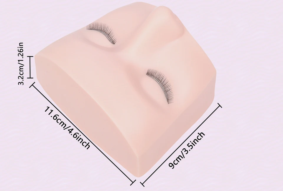 Wimpernverlängerungs-Übungskopf, Silikonpuppe mit 3-Schicht-Wimpern, Make-up-Zubehör, Lehr- und Trainingswerkzeug – Detail 7