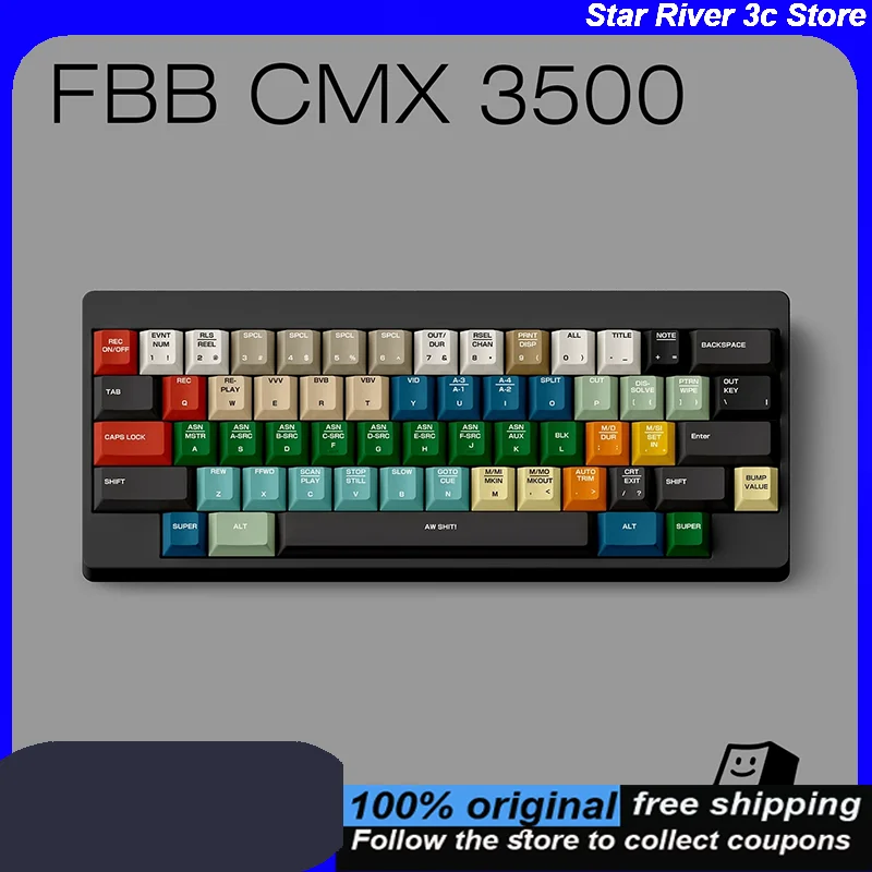 

New FBB CMX 3500 Original Vintage Keycaps Full Five-Sided Heated Sublimation Original Height PBT Keycaps for Mechanical Keyboard