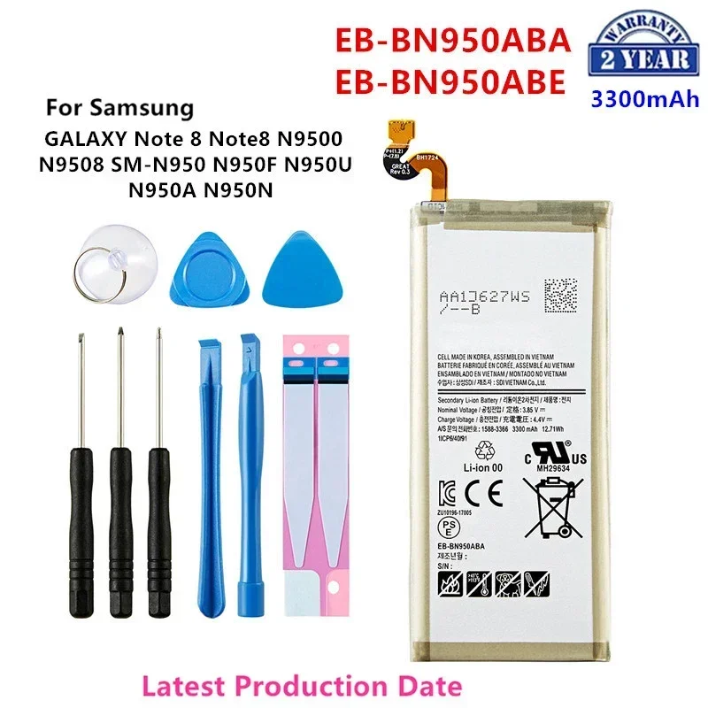 EB-BN950ABA EB-BN950ABE 배터리 및 도구, 삼성 갤럭시 노트 8 N9500 N9508 SM-N950 N950F/U N950A N950N, 3300mAh, 신제품 