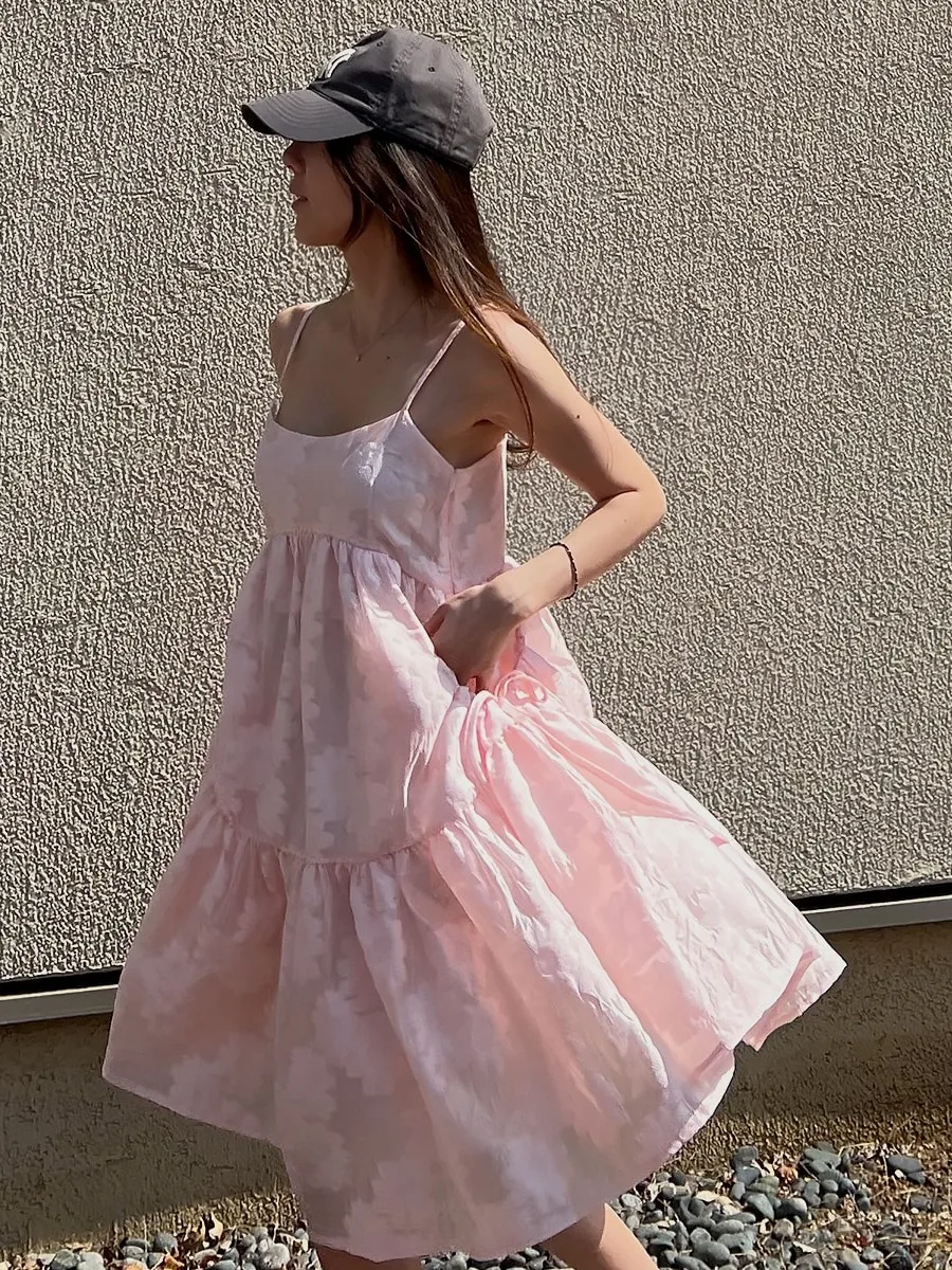 Chique zomer nieuwe zoete anti-aging zware borduurwerk ontwerp losse maxi rok strapl Dr dames faionable Ele Sle