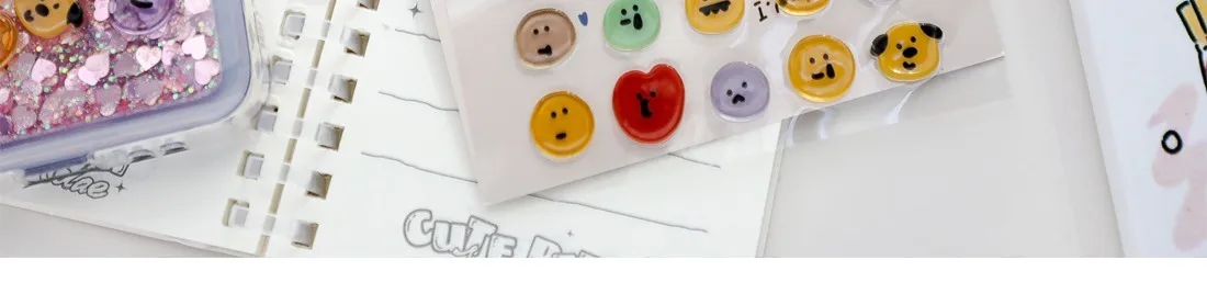 Koreanische 3D Smiley-Kristallaufkleber DIY Bastelbedarf BONITO Edelstein-Sticker für Scrapbooking, Junk Journal & Heimdekoration – Detail 2