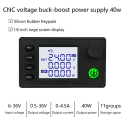 40W / 90W DC DC Buck Boost Converter CC CV 0.5-36V 5V 6V 12V 24V Power Module Adjustable Regulated Laboratory Power Supply