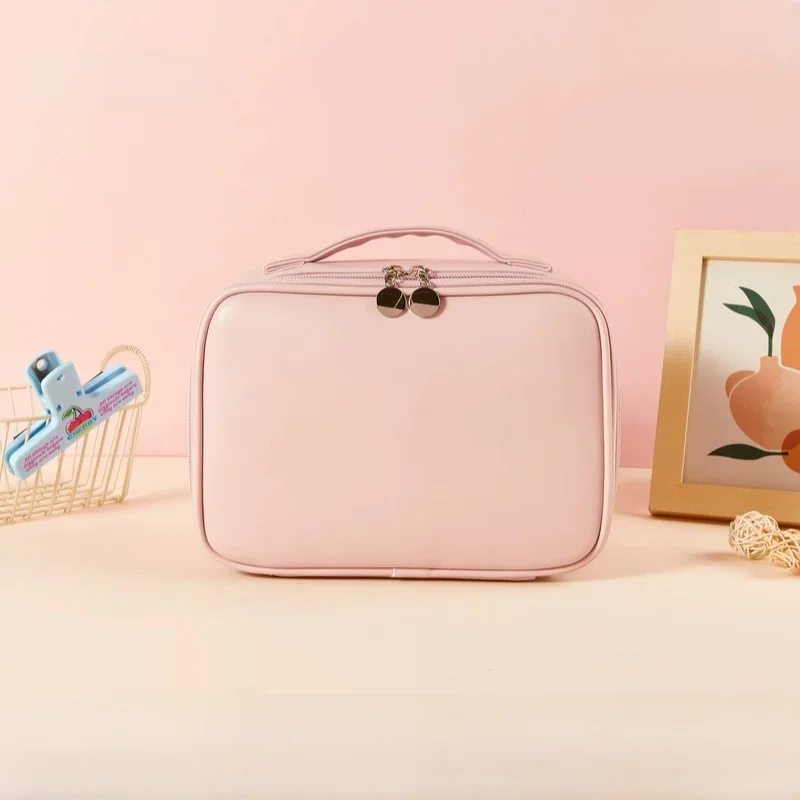 厚手の横型メイクアップバッグ、単品美容ツールコスメポーチ、ファッショナブルなブランド名入りバッグ、女性と女の子向け