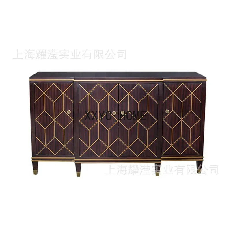 Solid Wood Sideboard Dining Room Three-Door Locker Fashion Foyer Curio Cabinet