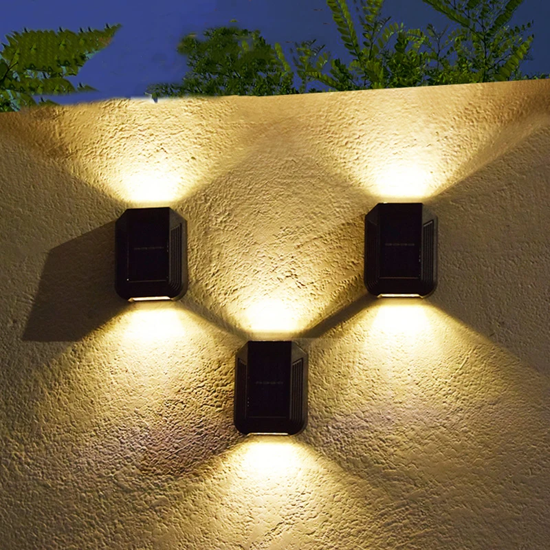 4pcs Solar Lamp Outdoor LED Lights Waterproof for Garden Decoration Wall Decor Lamps Balcony Yard Street Gardening Light