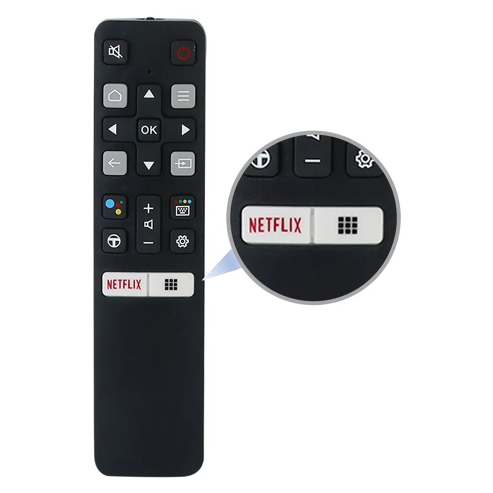 Remote Control (RC802V FUR6 FNR1 FMR1) Replacement for TCL Android 4K UHD Smart TV Without Voice Commands Batteries Not Included