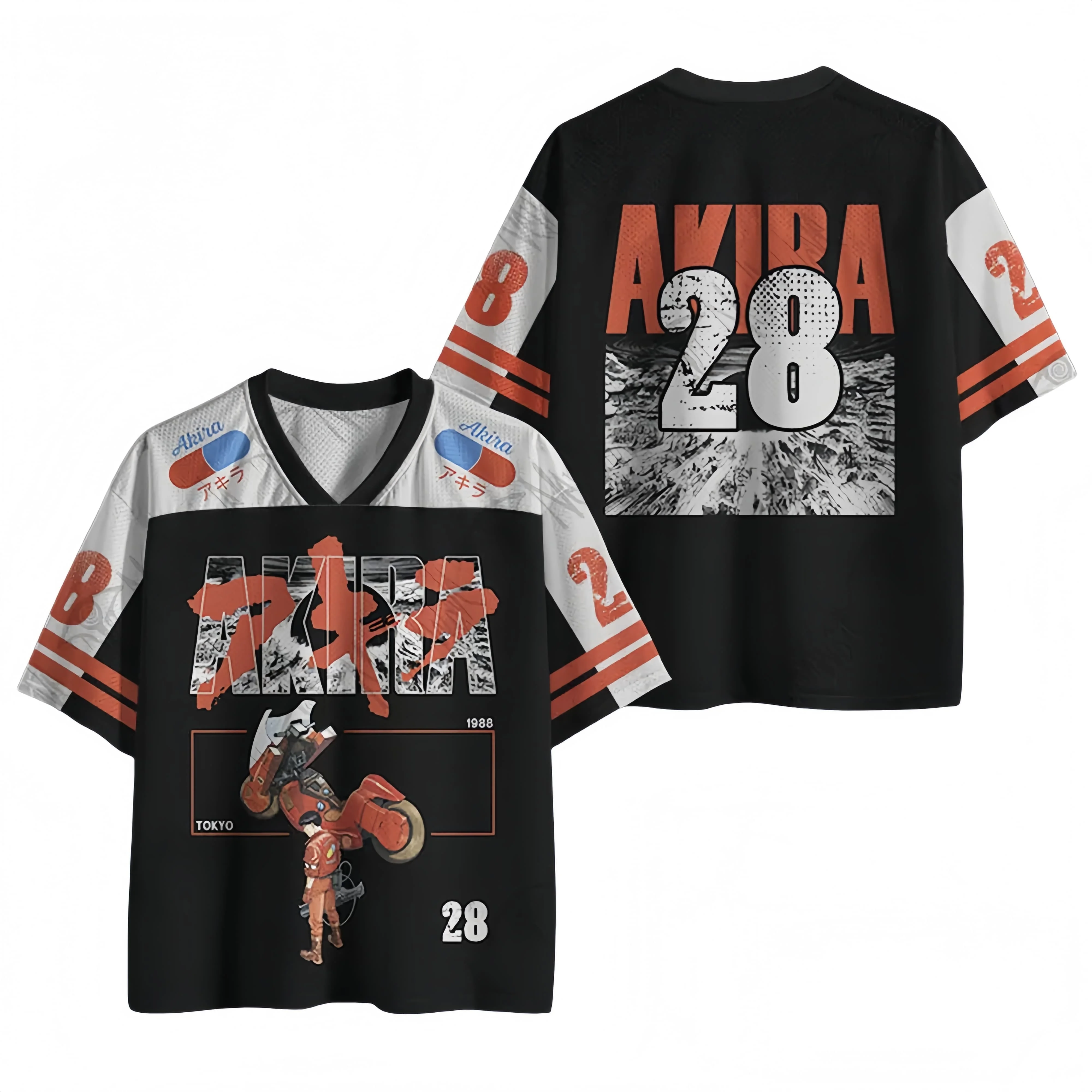 Top Selling Anime Soccer Suit with Comic Style 3D Printing, V-neck