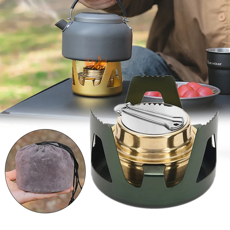 

Outdoor Portable Mini Alcohol Stove Windproof Camping Stoves Burner Adjustable Firepower Gasoline Stove Aluminum Alloy Bracket