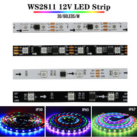 WS2811 DC12V 5050 RGB Led Strip Light Addressable 30LEDs/m 60LEDs/m External 1 IC Control 3 Leds Smart Led Light Tape 1-5M