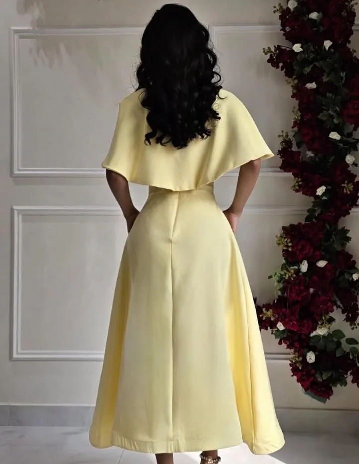 

Yellow Sequins Beaded Prom Dresses Ankle Length Exquisite Retro Evening Dresses Saudi Arabia Customized Wedding Party Dresses