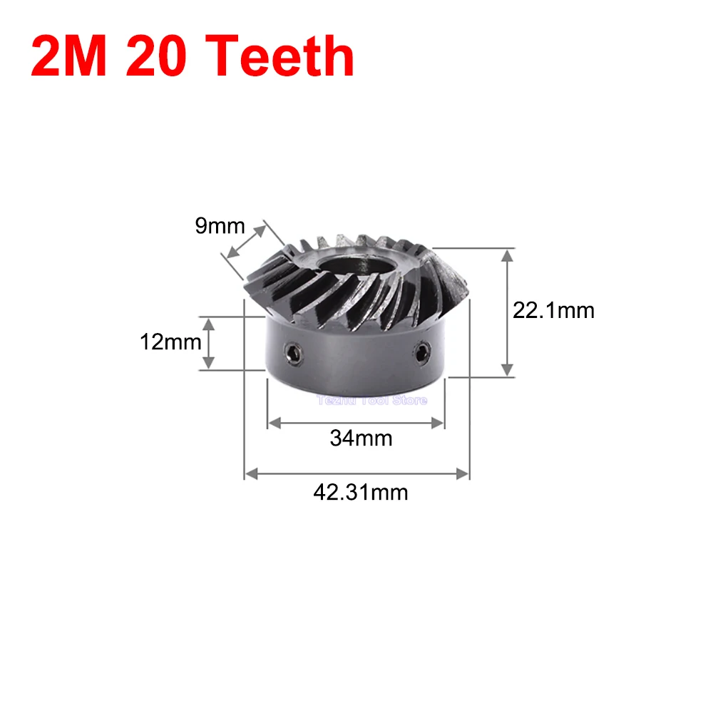 1 Pair 45# Steel Spiral Bevel Gear 2 Mold 20 Teeth 25 Teeth 30 Teeth 1 Set Left-hand And Right-hand Bevel Gear Keyway Bore