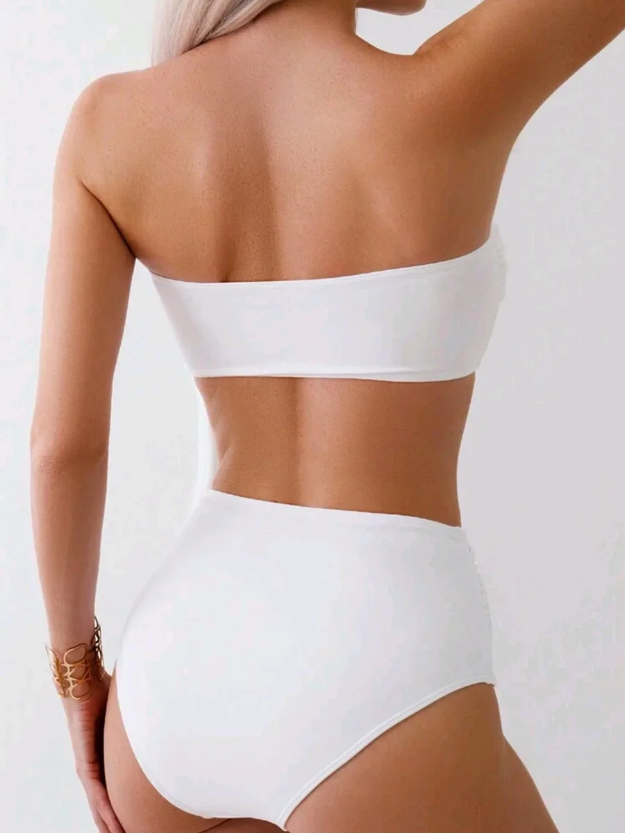 XS - L 3D Flower Bandeau Bikinis Female Swimsuit High Waist Bikini Women Swimwear Two-pieces Bikini Set Bathing Suit Swim Lady