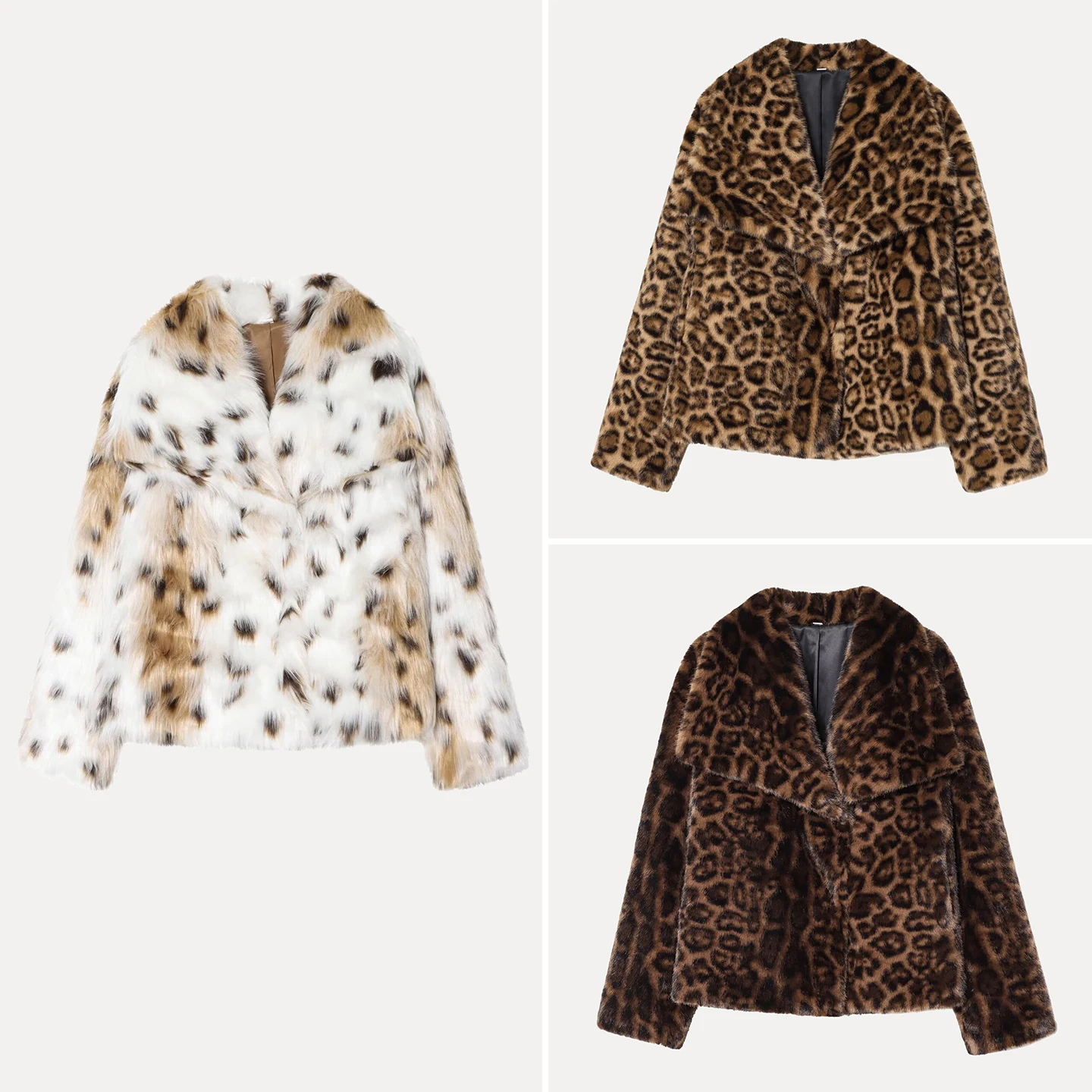 

Модное повседневное женское пальто с эффектом искусственного меха, осень 2025, новинка, приталенный крой, длинный рукав, на пуговицах, с леопардовым принтом