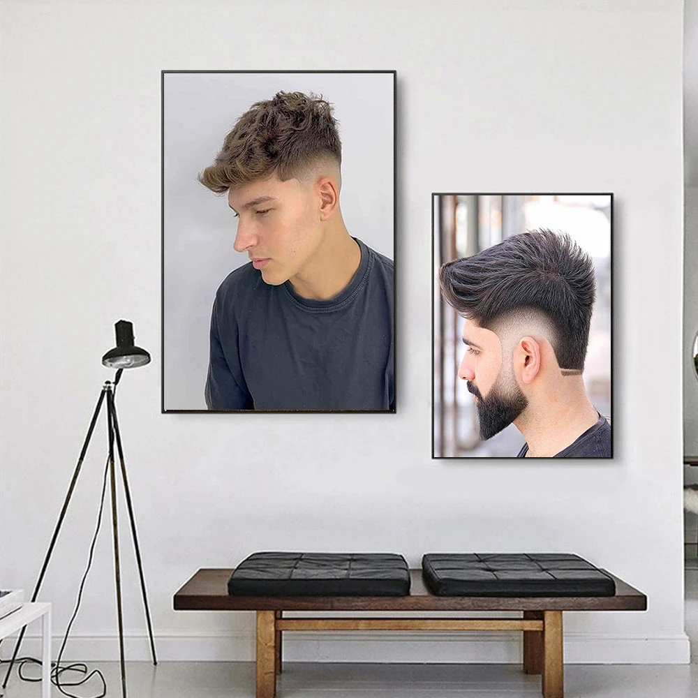 Hair Hairdressing Art Posters Men Hairstyle Models Hairdresser Barber Shop Canvas Painting Wall Art Prints Picture Salon Decor