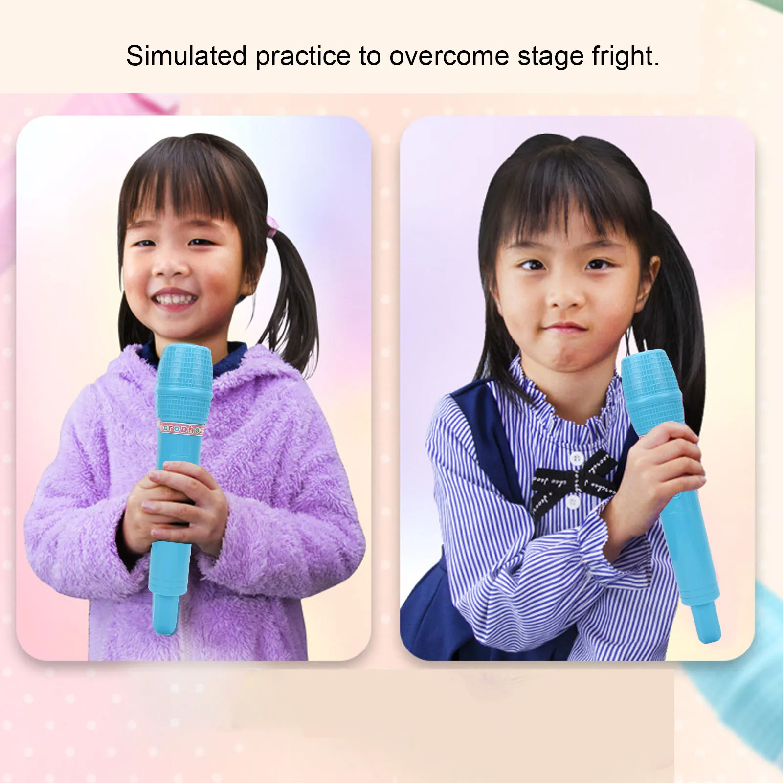 Microphone Toy Plastic Pretend Microphone Prop Simulate Speech Practice Mic for Cosplay Birthday Party Favors Costume Play