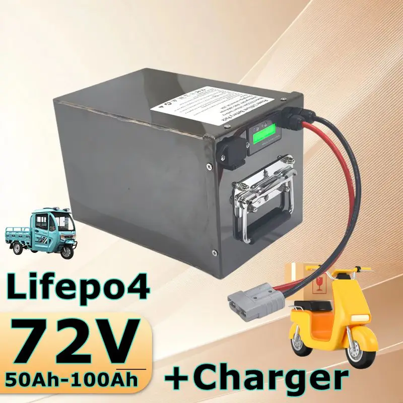 72V 40ah 60ah 80ah 100ah 120ah 150ah 180ah lifepo4 lithium battery BMS for scooter Inverter EV bike Tricycle caravan EV
