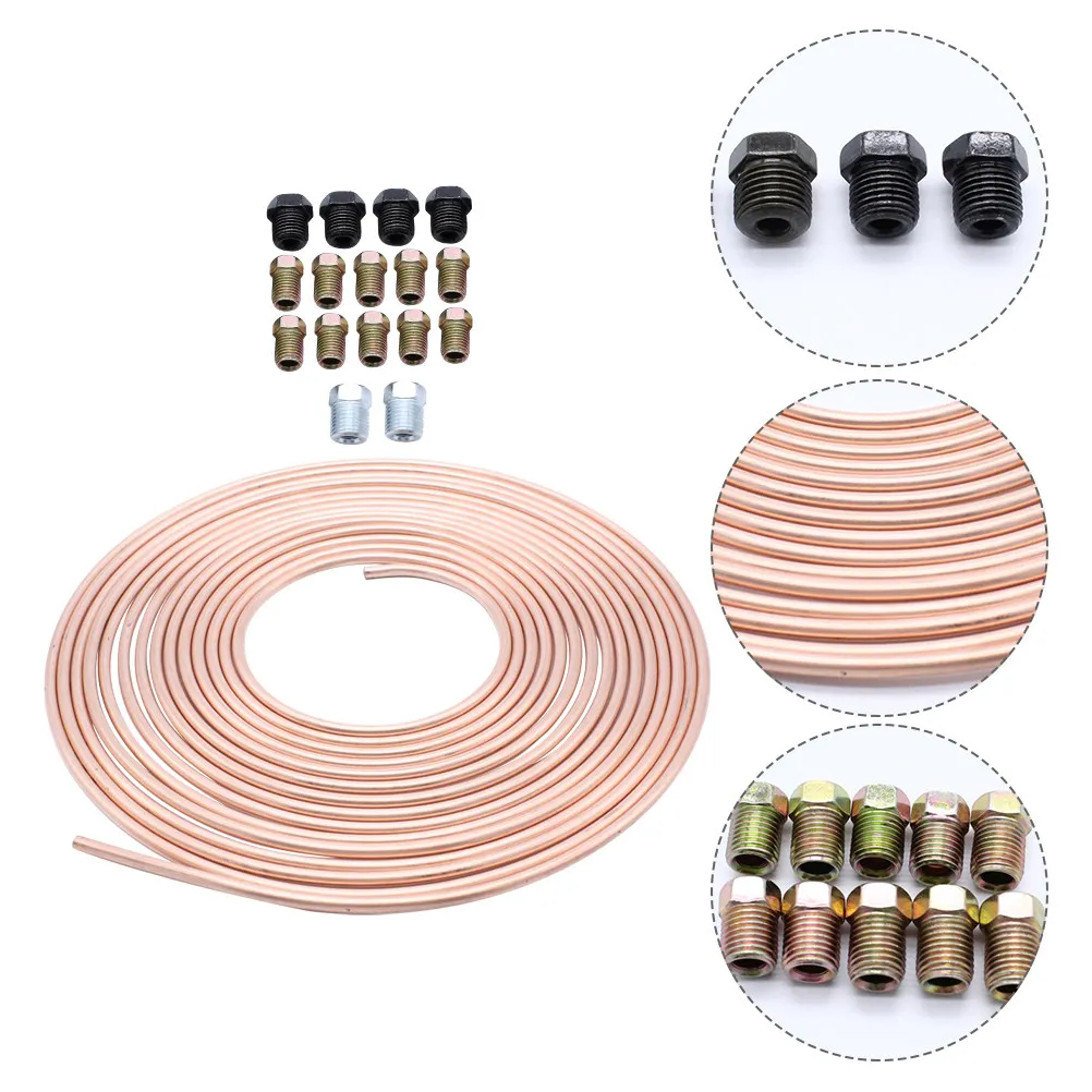 1Set Auto Brake Tube Coil Kit Flexible Brake Line for Car Hydraulic Braking System Corrosion Resistant Excellent Workmanship