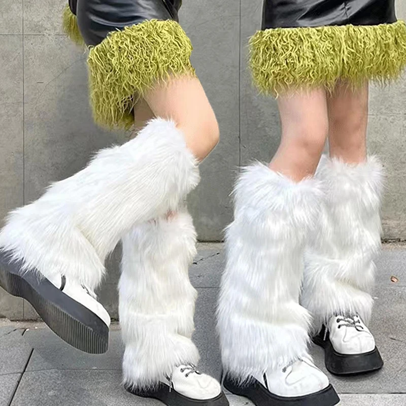 

Furry Leg Warmers Fur Socks Women Fur Leg Warmers Jk Boots Socks Girls Boot Cover Harajuku Fur Winter Spice Foot Warming Cover