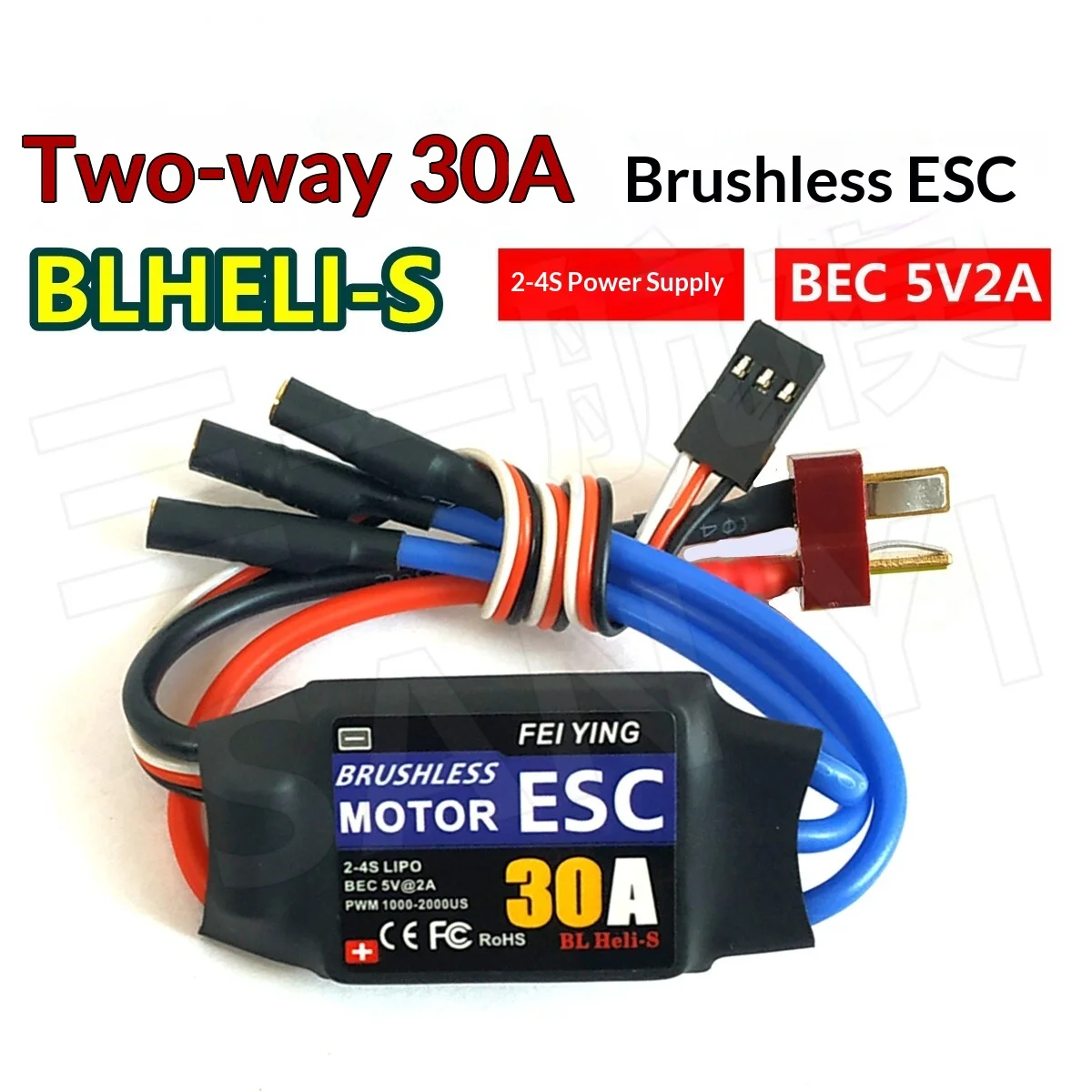 Am32 30a Bidirectionele Borstelloze Esc 32 Bit Controlechip Voor Rc Vliegtuig Boot Klimmen Auto Afstandsbediening Motor Vooruit Achteruit