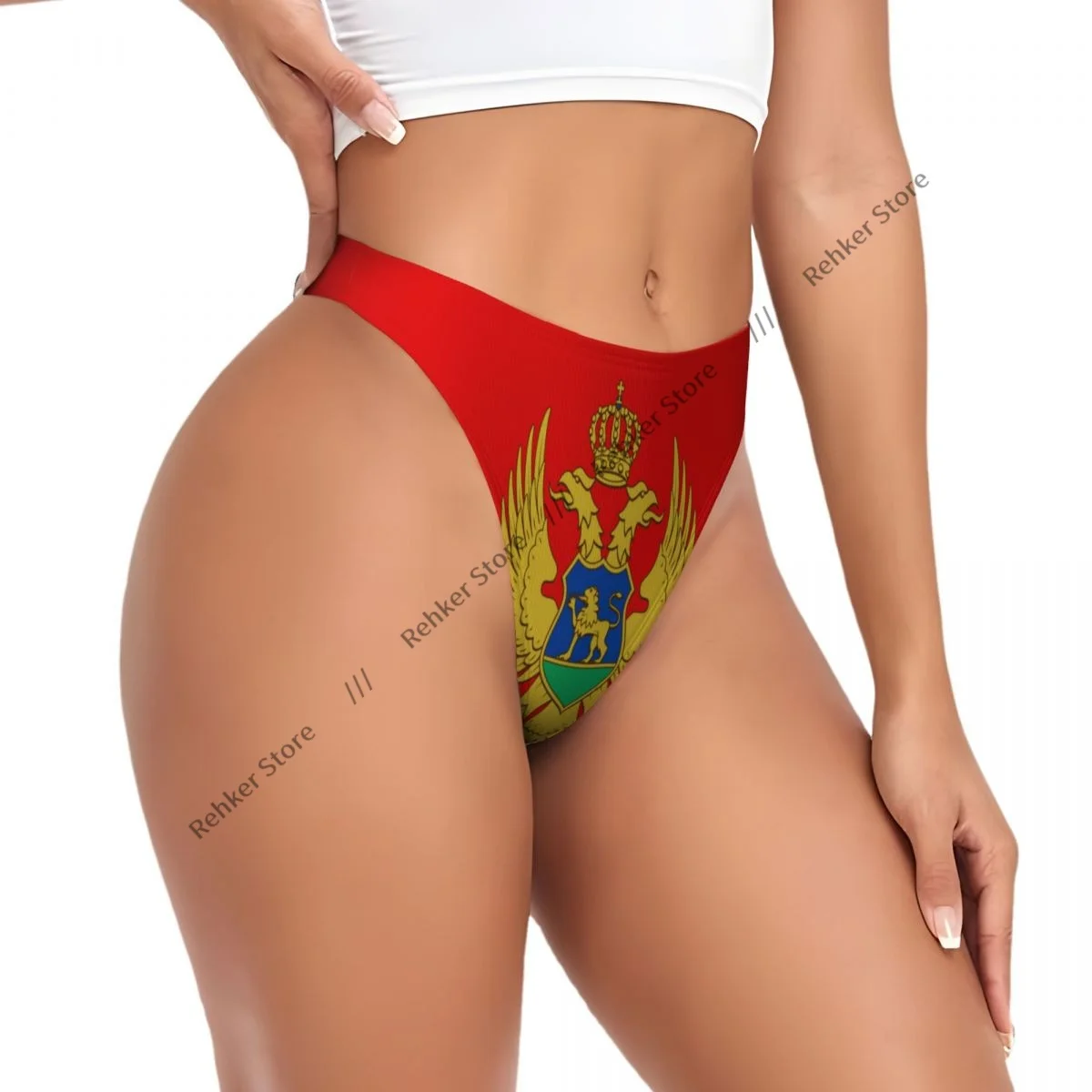 

Sexy Women Underwear Montenegro Flag Thong Panties G-string