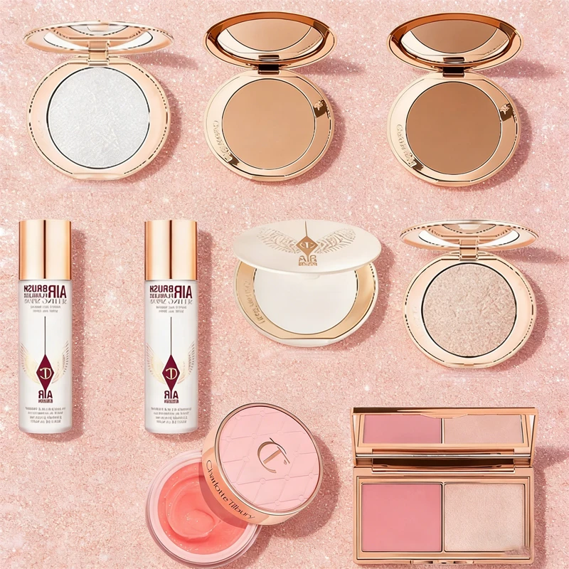 

Набор Charlotte Tilbury: спрей для лица, осветляющая пудра для фиксации макияжа, маска для губ, защита для губ, румяна, хайлайтер.