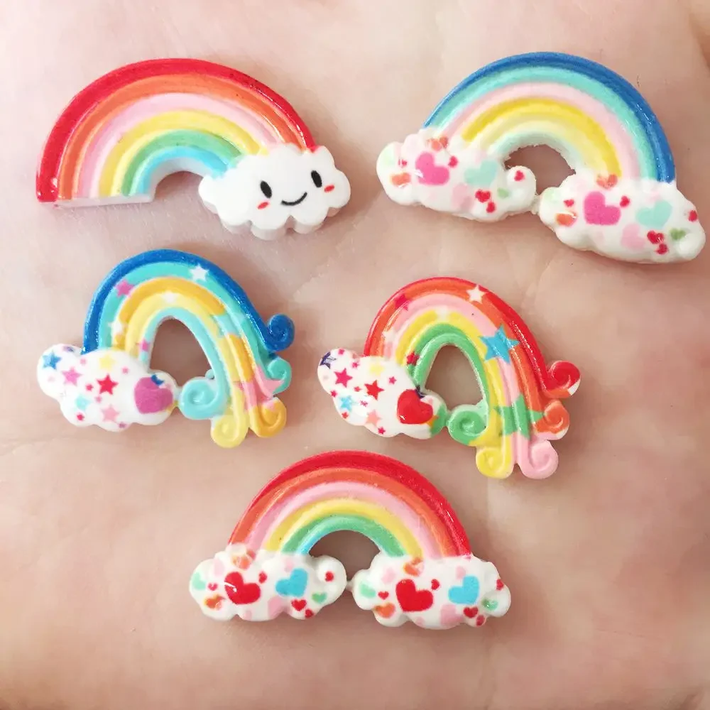 Lovely Resin 3D Colorful Rainbow Flatback Stone Appliques 20pcs DIY Wedding Scrapbook Home Figurines Craft  OR31