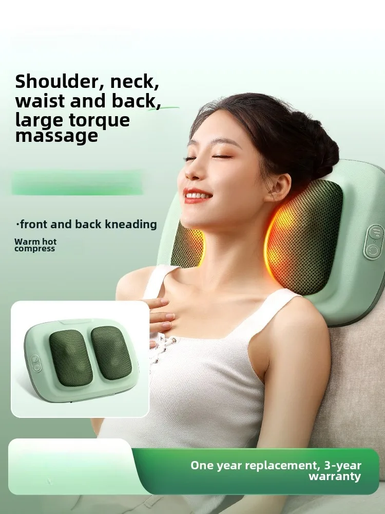 

XINDU Multi Functional Neck Shoulder Massager Household Back Kneading Tool with Adjustable Hot Compress Lumbar Cushion Massage