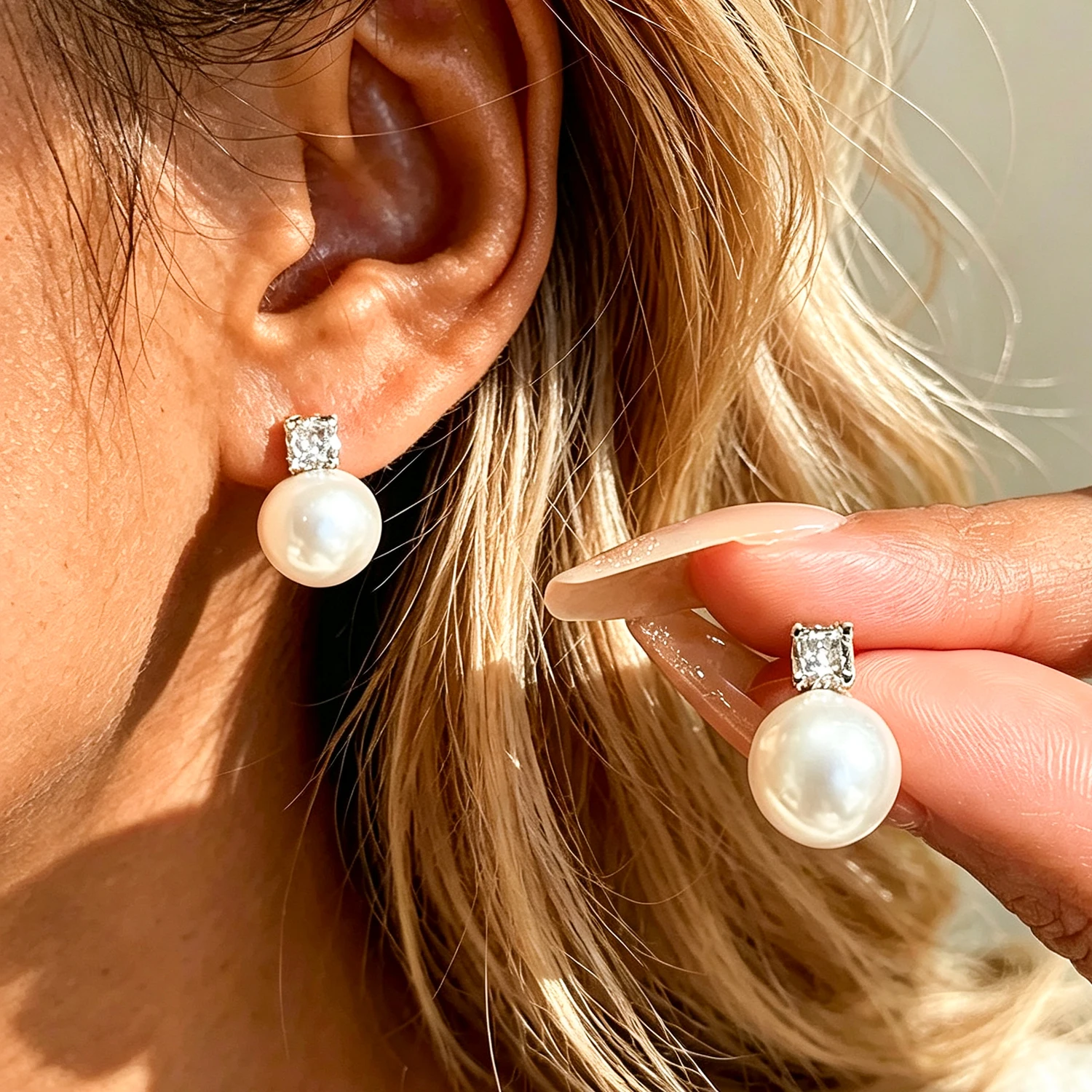 Vintage Classic Pearl Earrings 18K Gold Plated Stainless Steel Minimalist CZ Stud Drop Tiger Eye Elegant Daily Earrings for Wome