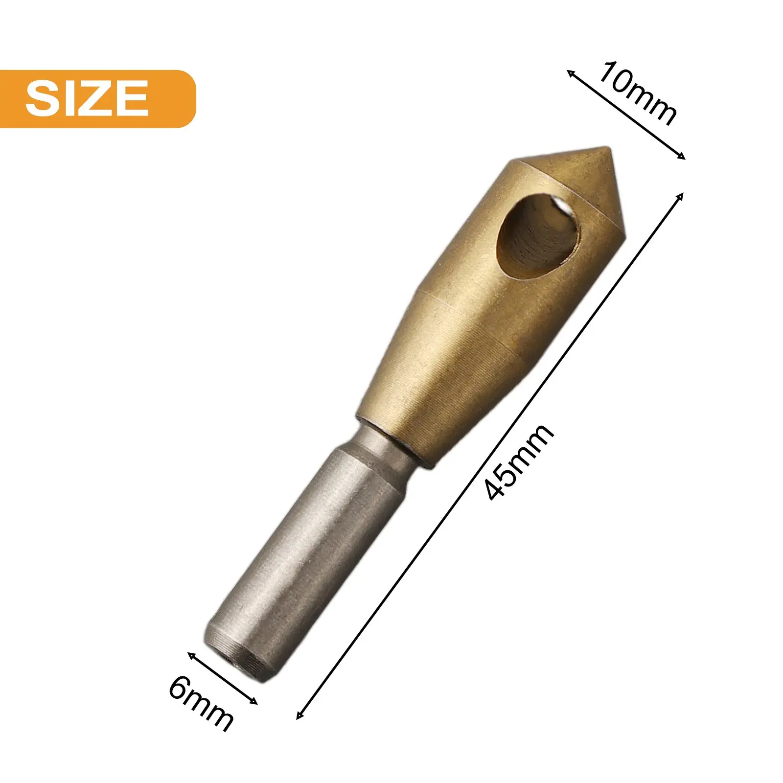 

1pcs 6/8/10/12mm Titanium Coated Countersink & Deburring Center Drill Bits Debur Taper Hole Cutter Countersunk Heads Chamfering