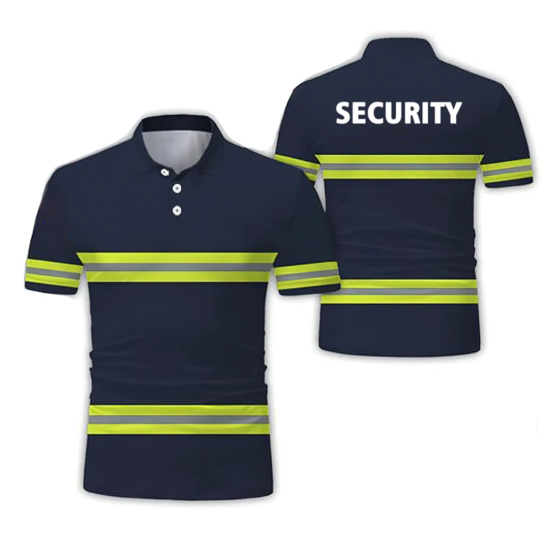 Project Work Uniforms Excavator 3D Printed Oversized Man Polo Shirt Short Sleeve Top Tee Breathable Uniform Workwear Safety Tops
