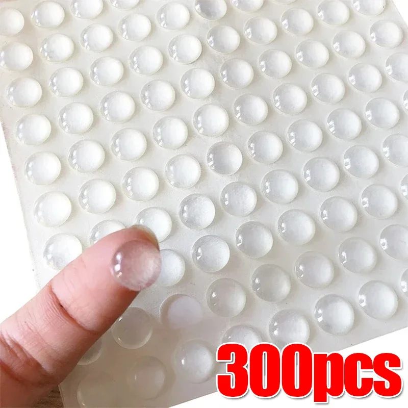 300/100pcs Silicone Cabinet Door Bumpers Clear Self-Adhesive Drawer Stop Bumper Pads Furniture Protective Buffer Doors Wall Stop