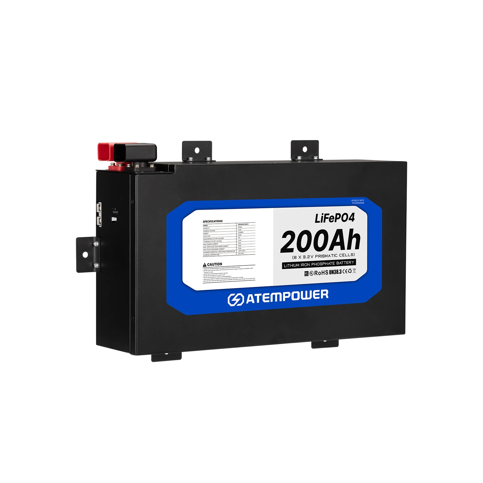 ATEM POWER Lifepo4 Battery 12v 200ah Lifepo4 Lithium Battery In-built BMS With APP Control For 4X4 Offroad Camping Power Supply
