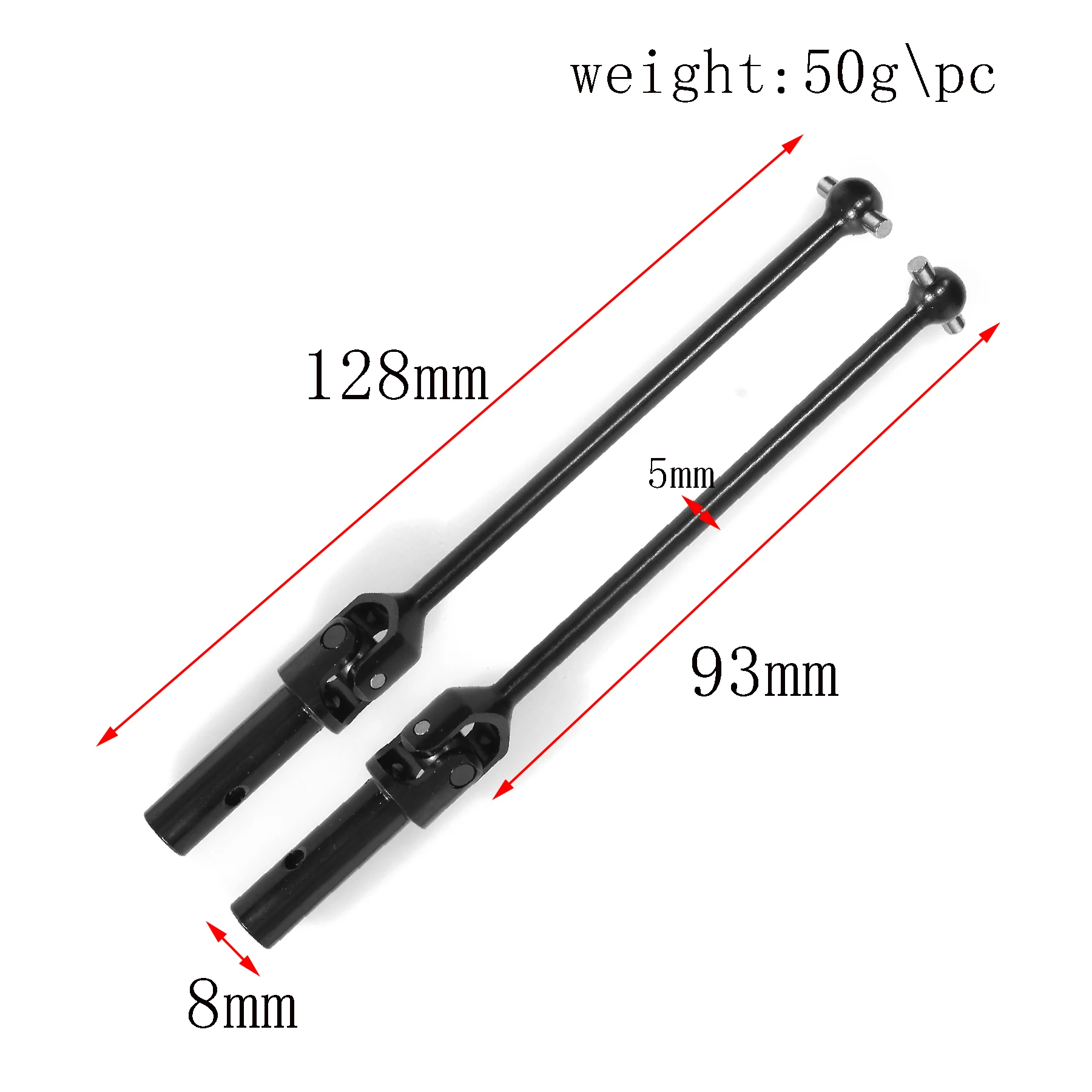 2pcs Metal Front Drive Shaft CVD Driveshaft for 1/7 KM Rally WRC Citron C3 RC Rally Car Upgrade Parts