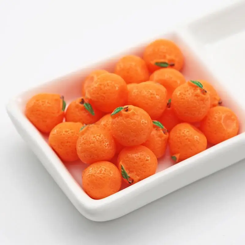 5PCS Mini Orange Tangerine Model Realistic Lifelike Fake Fruit Desktop Decor for Photo Prop Dollhouse Party Table Ornament